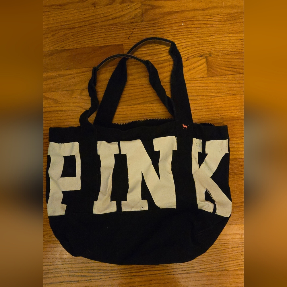 PINK LOVE TOTE BAG WITH ZIPPER